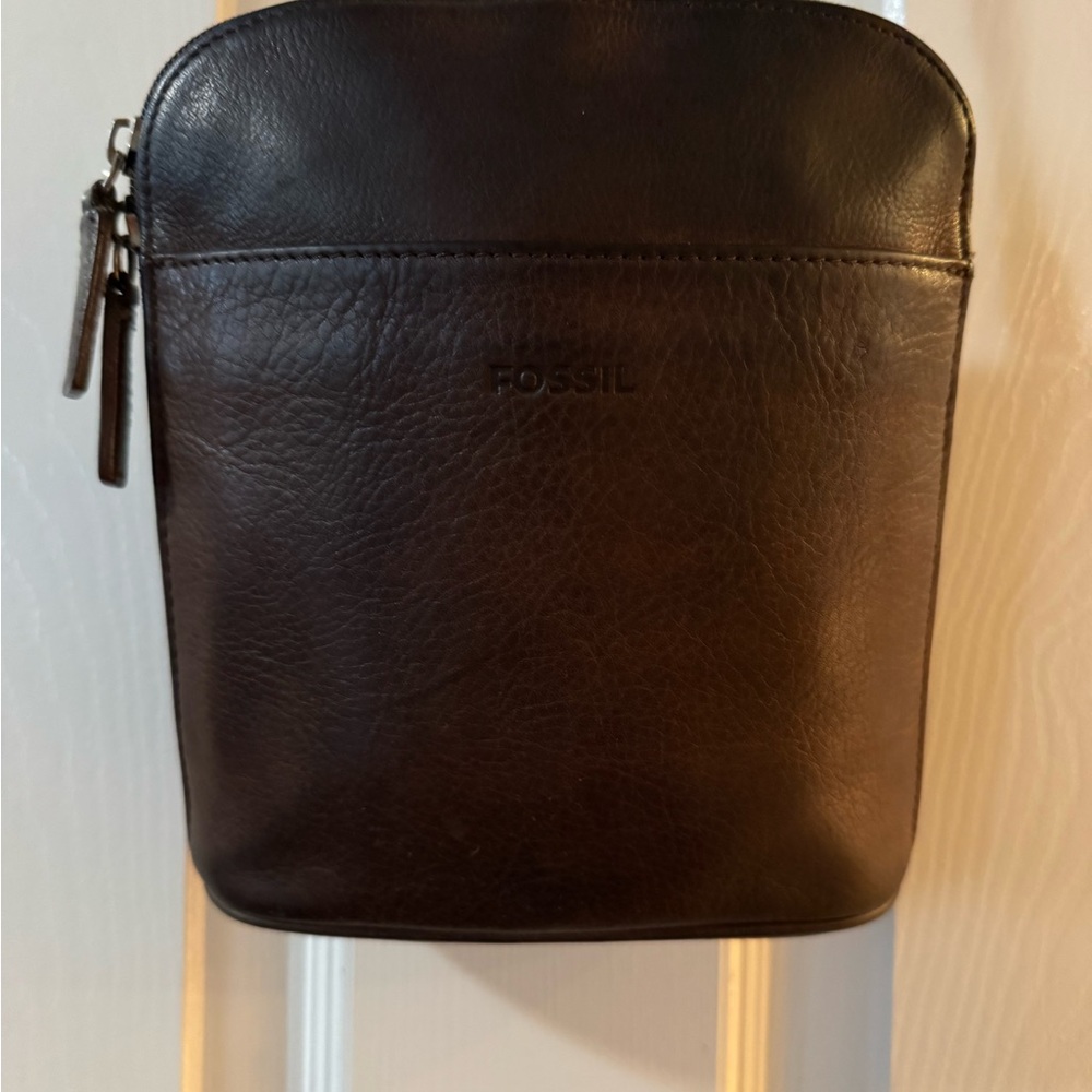 Fossil Brown Leather Crossbody Bag - Picture 6 of 13